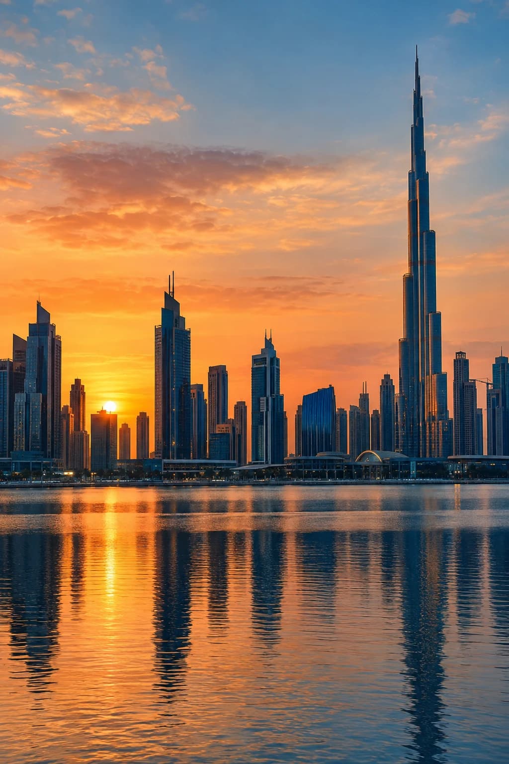 دبي عند غروب الشمس